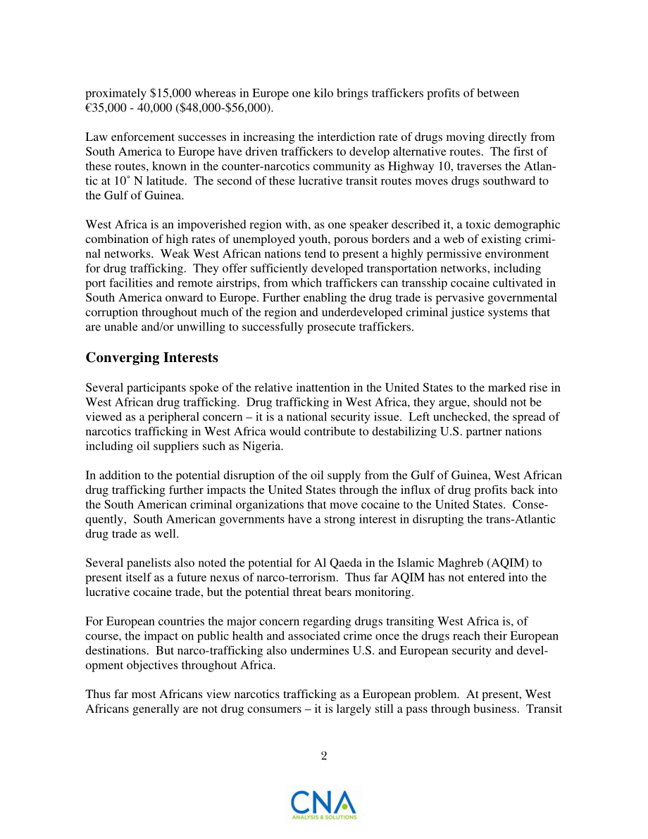CNA_西非麻醉品贩运和政治不稳定问题讲习班.pdf_第2页