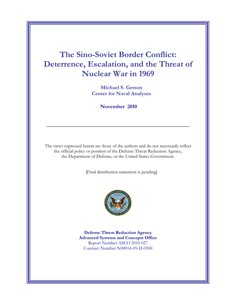 CNA_中苏边界冲突：威慑、升级和1969年核战争的威胁.pdf_第3页