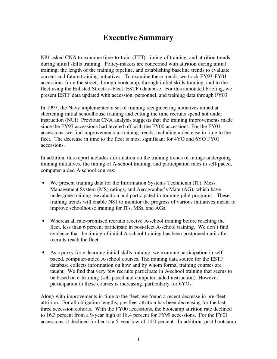 CNA_早期职业培训和自然减员趋势：2003年应征入伍的街队报告.pdf_第3页
