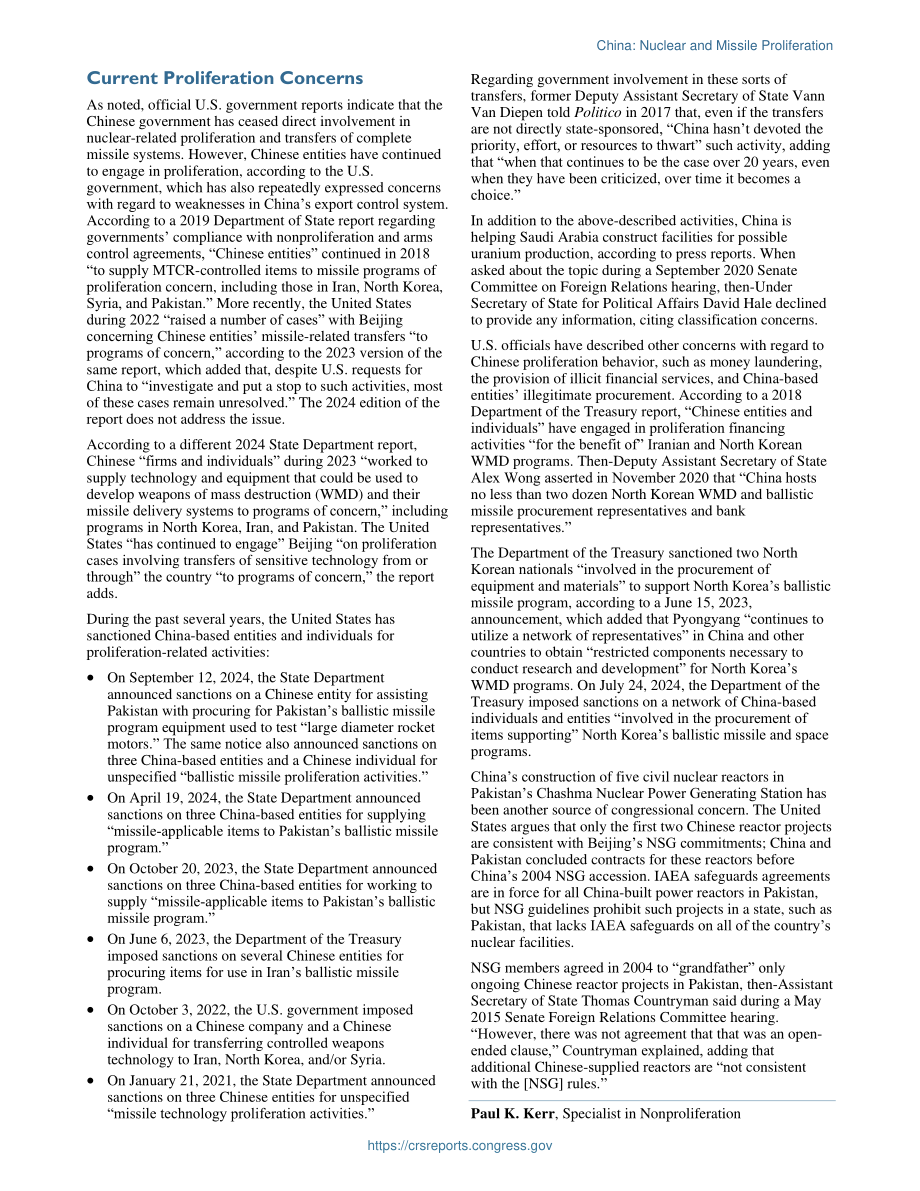 美国对中国核武器及导弹扩散活动的严重关切_第2页