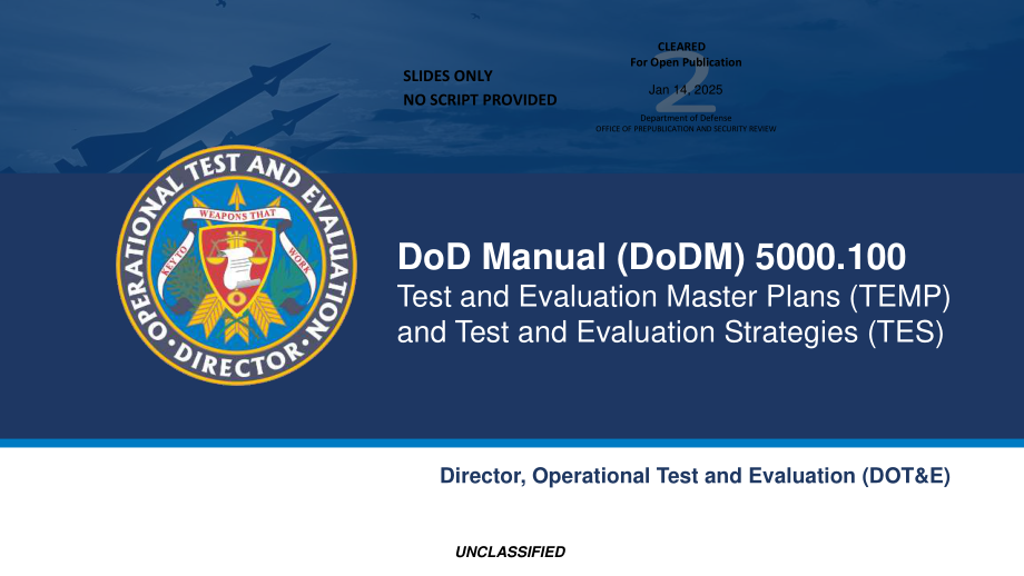 DODM 5000.100 试验鉴定主计划与试验鉴定战略_第1页