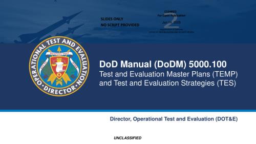 DODM 5000.100 试验鉴定主计划与试验鉴定战略