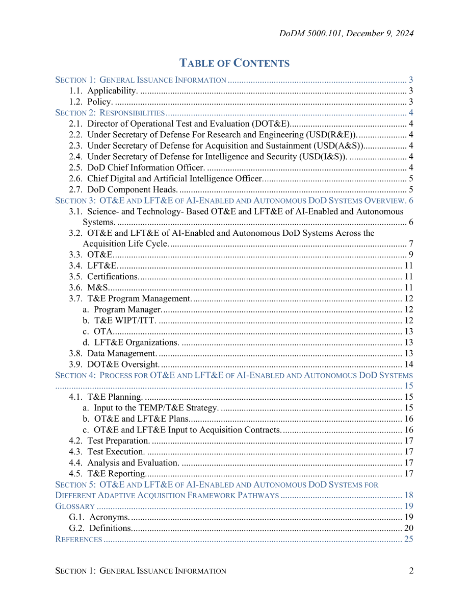 DODM 5000.101 人工智能赋能系统和自主系统的作战试验鉴定与实弹试验鉴定_第2页