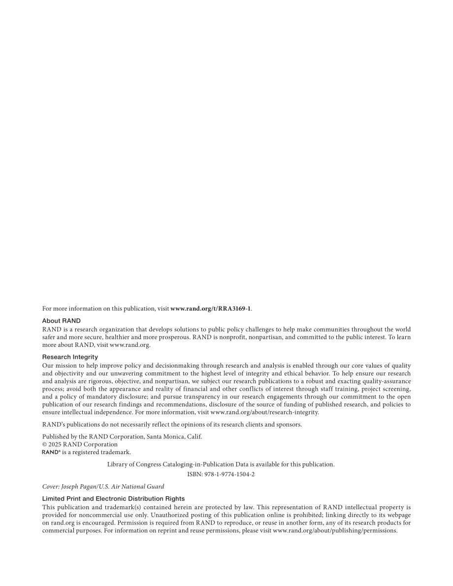 RAND_RRA3169-1 为敏捷战斗部署培养战斗支援任务就绪空军_第2页