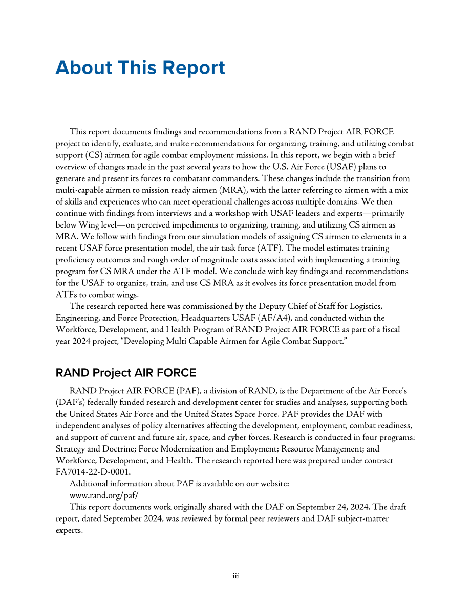 RAND_RRA3169-1 为敏捷战斗部署培养战斗支援任务就绪空军_第3页