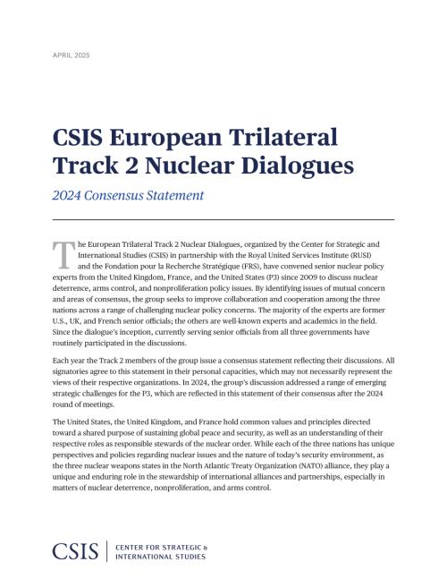 CSIS European Trilateral Track 2 Nuclear Dialogues
