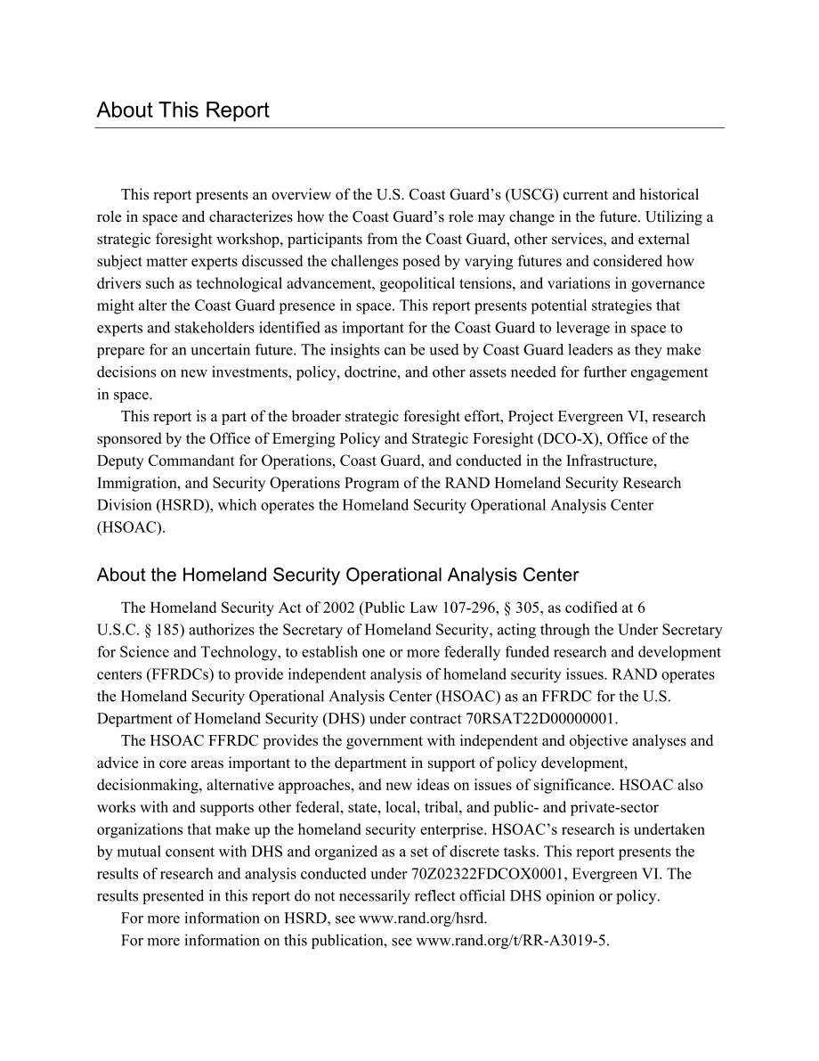 RAND_RRA3019-5 美国海岸警卫队为不确定的太空未来做好准备_第3页