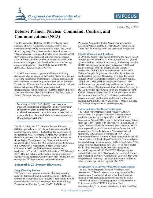 国防入门：核指挥、控制与通信（NC3）