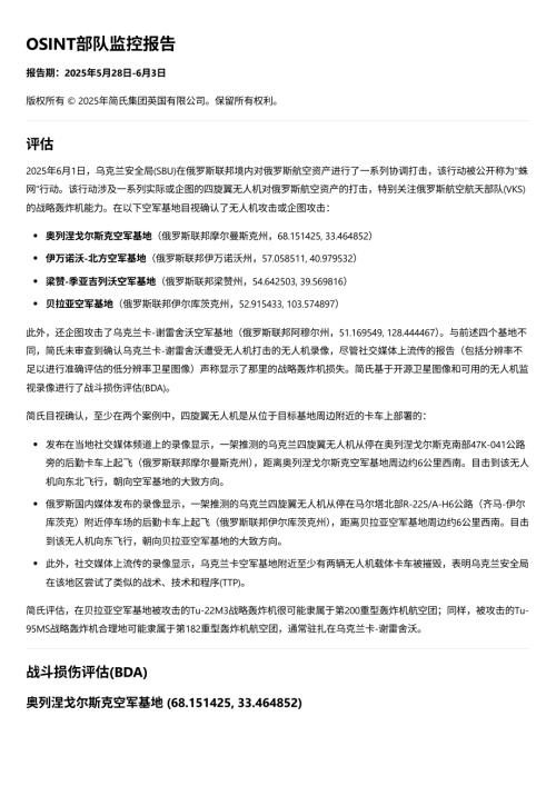 OSINT部队监控报告中文翻译 - 蜘蛛网行动