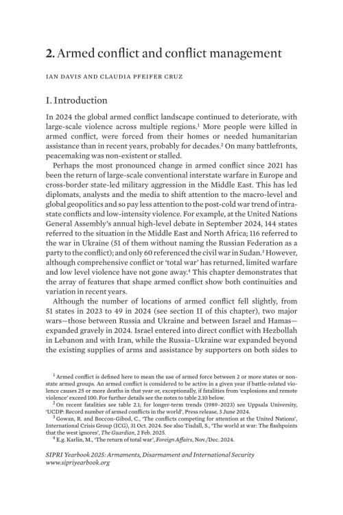 SIPRI 斯德哥尔摩国际和平研究所 2025 年年鉴 武装冲突与冲突管理章节试阅