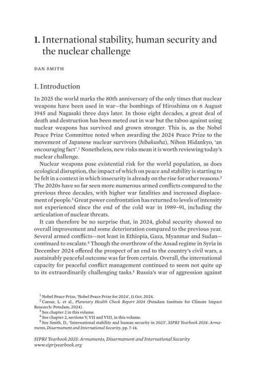 SIPRI 斯德哥尔摩国际和平研究所 2025 年年鉴 引言