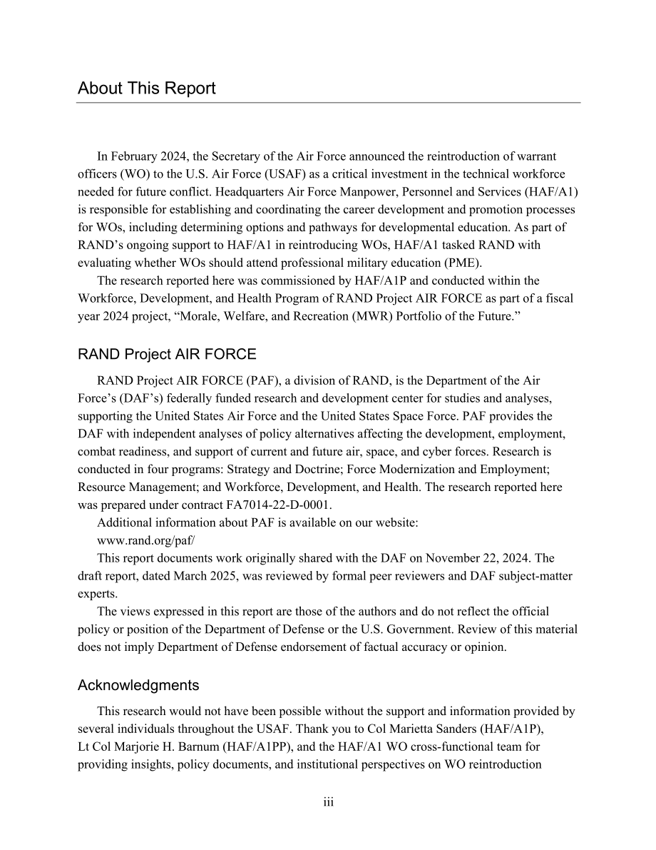 RAND_RRA2997-4 美国空军准尉是否应该参加专业军事教育？_第3页