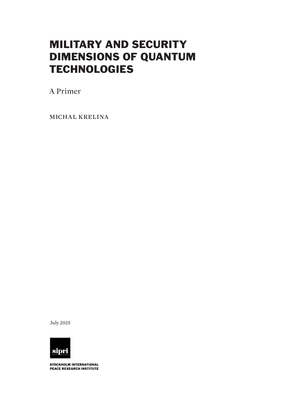 SIPRI 量子技术的军事运用与安全问题：入门指南.pdf_第3页