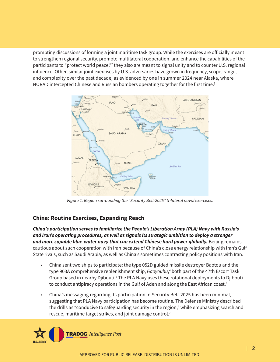 TRADOC 美国对手的三边海军演习体现的是便利而非趋同.pdf_第2页